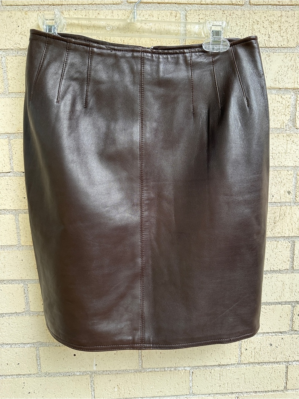 Classic Brown Leather Women's Skirt